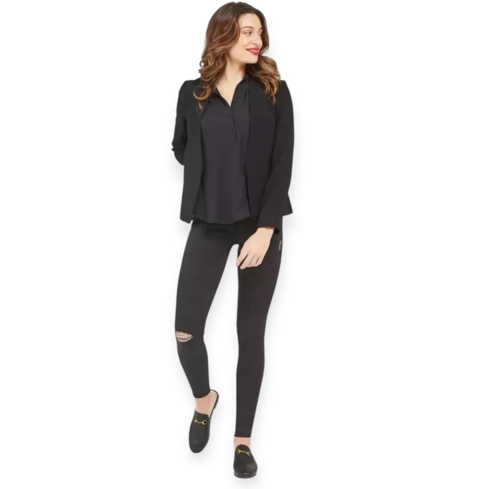 Spanx Women's Black Distressed Skinny Jeans Sz‎ Medium​
